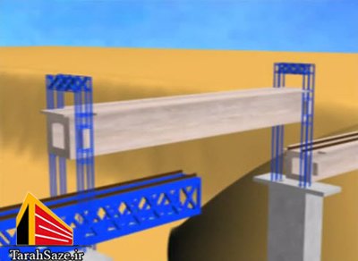 انیمیشن اجرای پل بتنی راه آهن