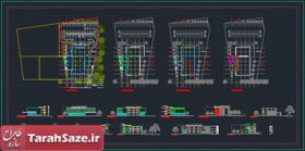 نقشه معماری رستوران 3 طبقه