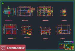 نقشه معماری و سازه ساختمان یک طبقه 10 در 14 متر
