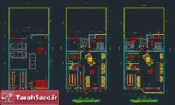 پلان های معماری ساختمان 3 طبقه مسکونی