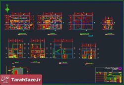 نقشه معماری و سازه ای ساختمان دو طبقه 10 در 14 متر