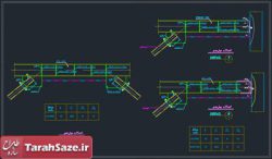 اتوکد جزییات اتصال بادبند واگرا به تیر