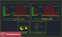 اتوکد جزئیات نصب رادیاتور یکطرفه و دو طرفه