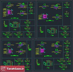 اتوکد جزئیات صفحه ستون با سخت کننده
