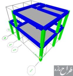 نقشه های معماری و سازه ساختمان بتنی 2 طبقه تک واحدی