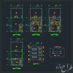نقشه پلان های معماری ساختمان 4 طبقه 10 در 12
